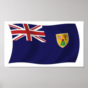 Flagga Turks- och Caicosöarna Poster utskrift