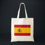 flagga tygkasse<br><div class="desc">Spaniens flagga (spanska: Bandera de España), såsom den definieras i den spanska konstitutionen från 1978, består av tre ränder i vågrät: rött, gult och rött, där gult rand är dubbelt så storlek som varje rött rand. Traditionellt har mitten rand definierats genom gualdas mer arkaiska beteckning, och därmed det populära namn...</div>
