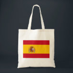 flagga tygkasse<br><div class="desc">Spaniens flagga (spanska: Bandera de España), såsom den definieras i den spanska konstitutionen från 1978, består av tre ränder i vågrät: rött, gult och rött, där gult rand är dubbelt så storlek som varje rött rand. Traditionellt har mitten rand definierats genom gualdas mer arkaiska beteckning, och därmed det populära namn...</div>