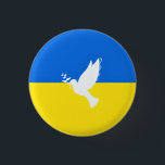 Flagga Ukraina - Dove of Peace - Freedom Button Knapp<br><div class="desc">Ukraina - Fred - Ukrainas Flagga - Frihetsstöd - Solidaritet - Starkt tillsammans - Frihetsegern! Låt oss världen till ett bättre ställe - alla tillsammans! En bättre värld börjar - beroende - behöver du också! Du kan överföra till 1 000 Zazzle-produkter. Ändra storlek och flytta eller ta bort och lägg...</div>