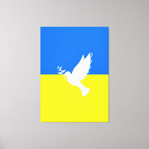 Flagga Ukraina - Dove of Peace - Freedom - Peace Canvastryck