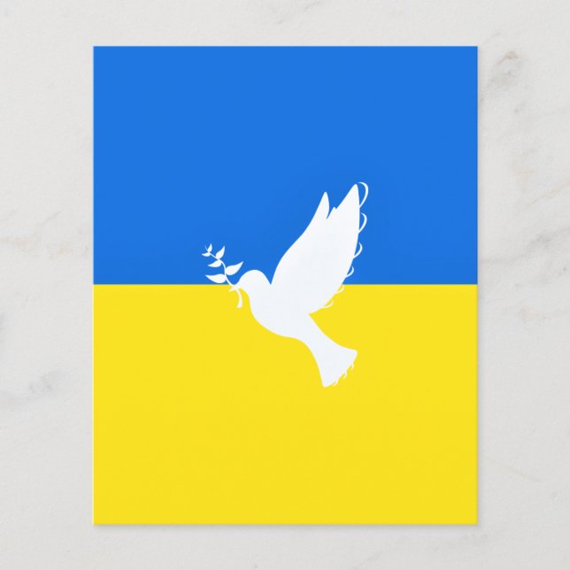 Flagga Ukraina - Dove of Peace - Freedom - Peace Flygblad (Framsidan)