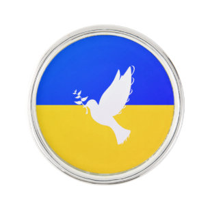 Flagga Ukraina - Dove of Peace - Freedom - Peace Kavajnål