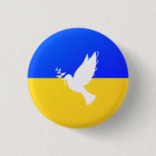 Flagga Ukraina - Dove of Peace - Freedom - Peace  Knapp