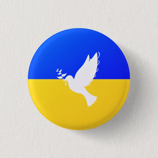 Flagga Ukraina - Dove of Peace - Freedom - Peace  Knapp (Framsida)
