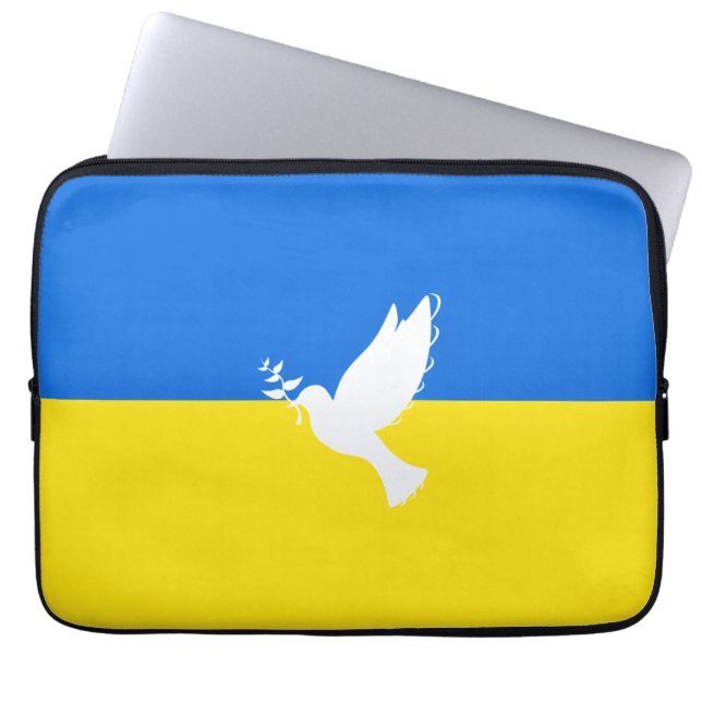 Flagga Ukraina - Dove of Peace - Freedom - Peace Laptop Fodral (Framsidan)