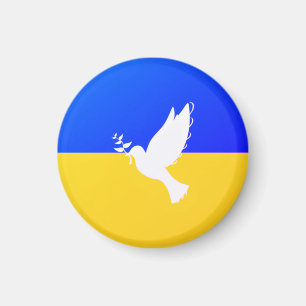 Flagga Ukraina - Dove of Peace - Freedom - Peace Magnet