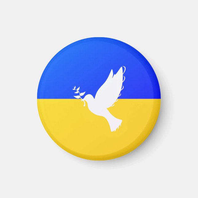 Flagga Ukraina - Dove of Peace - Freedom - Peace Magnet (Framsidan)