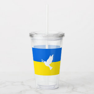 Flagga Ukraina - Dove of Peace - Freedom - Peace Take Away Mugg