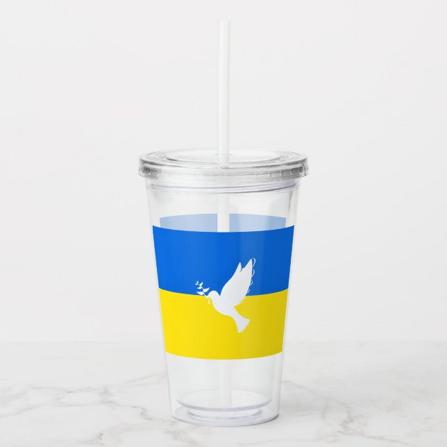 Flagga Ukraina - Dove of Peace - Freedom - Peace Take Away Mugg (Framsida)