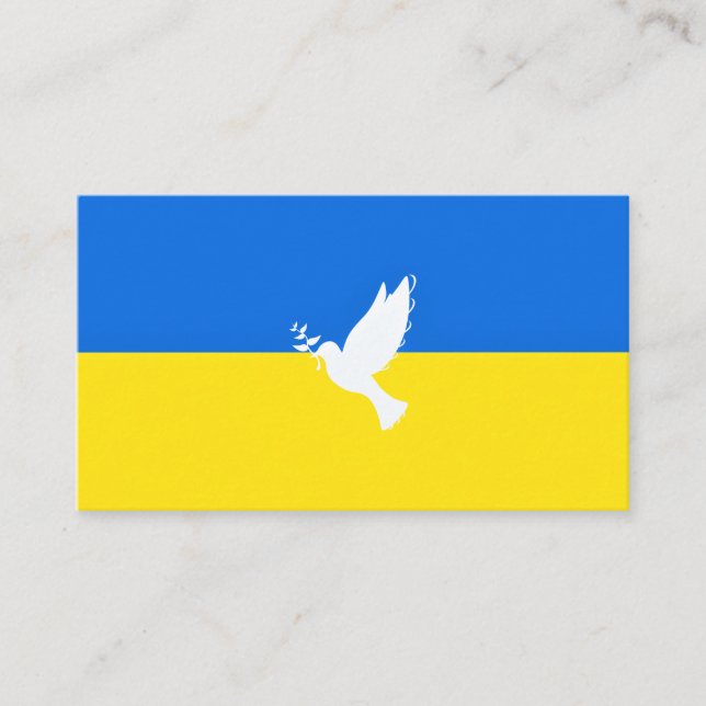 Flagga Ukraina - Dove of Peace - Freedom - Peace  Visitkort (Framsida)