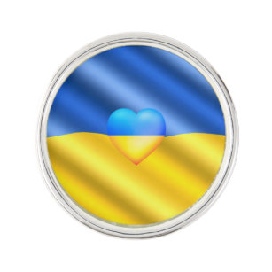 Flagga Ukraina - Frihet - fred - Solidaritet Kavajnål