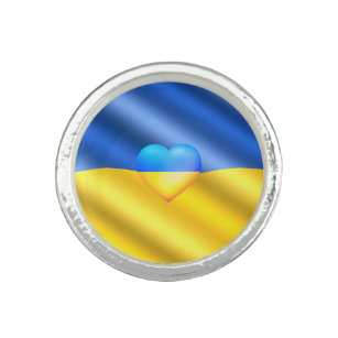 Flagga Ukraina - Frihet - fred - Solidaritet Ring