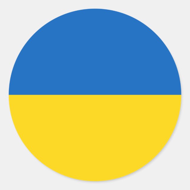 Flagga (Ukraina) Runt Klistermärke (Framsida)