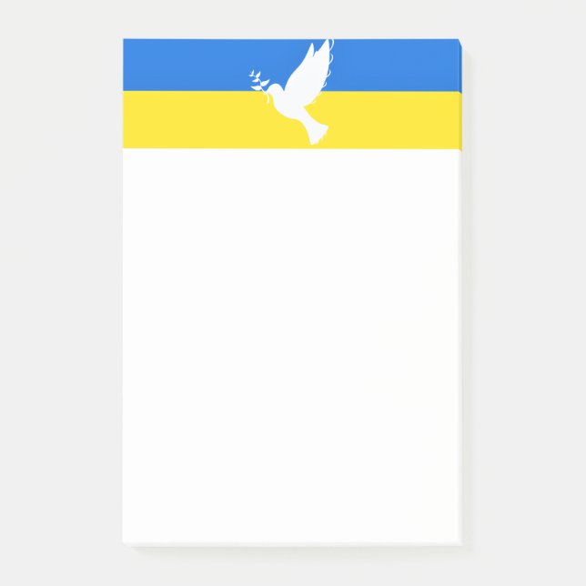 Flagga Ukraina Sticky Notes Dove of Peace Post-it Block (Framsida)