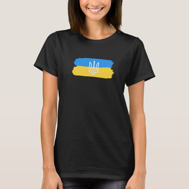 Flagga Ukraina T Shirt (Framsida)