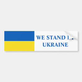 Flagga Ukraina - vi står vid Ukrainas sida Bildekal