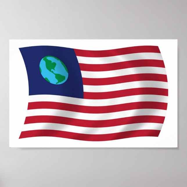 Flagga United Stater of Earth Poster Print (Framsidan)