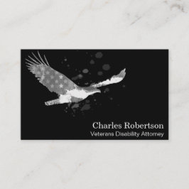 *~* Flagga USA American Eagle Grått Grått on Black Visitkort