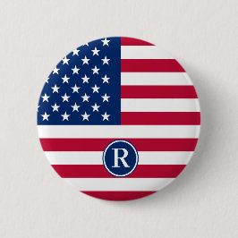 Flagga usa Anpassningsbar Knapp