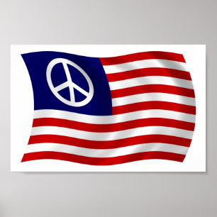 Flagga USA-Fredstecken Poster Skriv ut