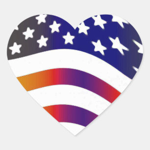 flagga usa hjärta kärlek amerikansk ära trupper rä hjärtformat klistermärke