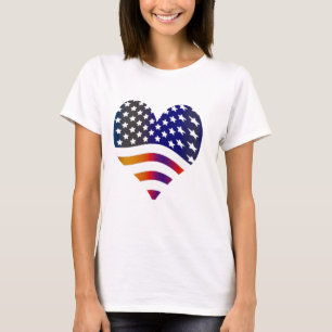 flagga usa hjärta kärlek amerikansk ära trupper rä t shirt