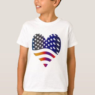 flagga usa hjärta kärlek amerikansk ära trupper rä tee