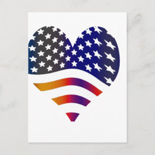 flagga usa hjärta kärlek amerikansk ära trupper rä vykort