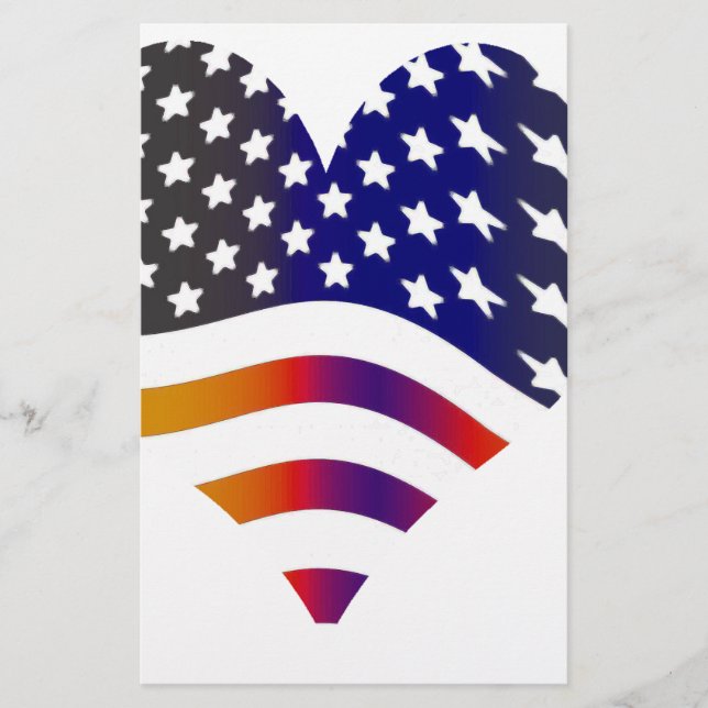 flagga usa kärlek amerikan hedra trupperna rand brevpapper (Framsida)