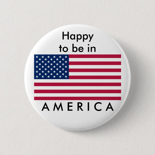 FLAGGA USA, Lycklig som ska vara i AMERIKA Knapp (Framsida)