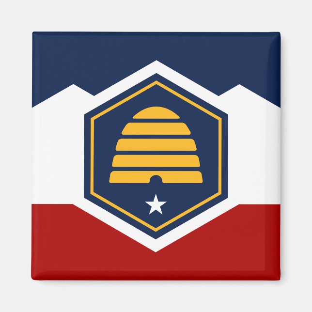 Flagga Utah (Beehive Flagga) Magnet (Framsidan)