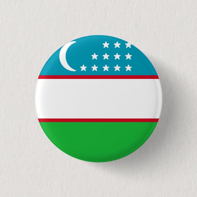 Flagga Uzbekistan Knapp (Framsida)