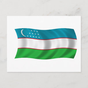 Flagga Uzbekistan Vykort