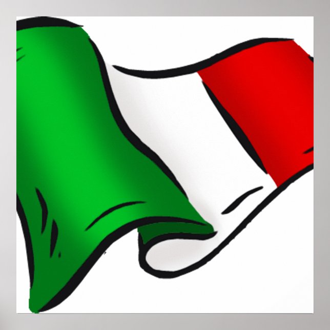 flagga vågigt italien poster (Framsidan)