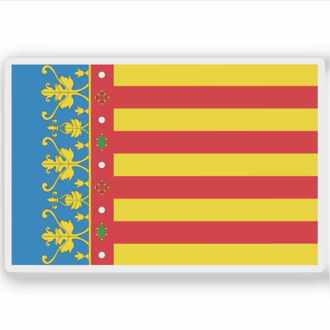 Flagga Valencia Klistermärken (Framsida)