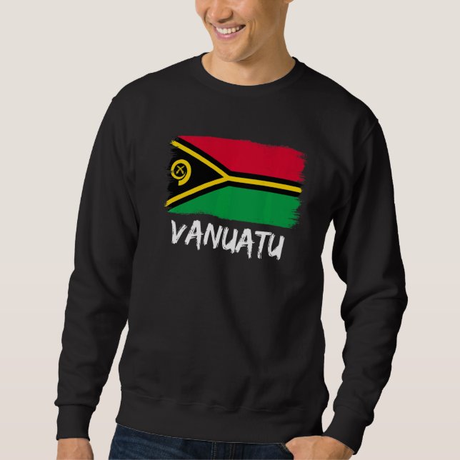Flagga Vanuatu Lång Ärmad Tröja (Framsida)