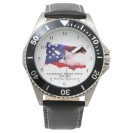 *~* Flagga Veteran Military USA Rött vitt blått Armbandsur