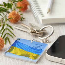 Flagga Victory for Ukraina Stanna stark