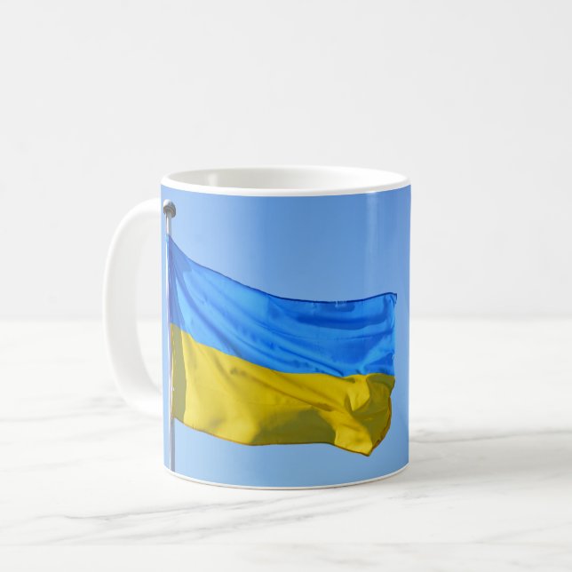 Flagga Victory for Ukraina Stanna stark Kaffemugg (Framsida vänster)