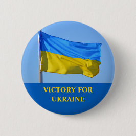 Flagga Victory for Ukraina Stanna stark Knapp