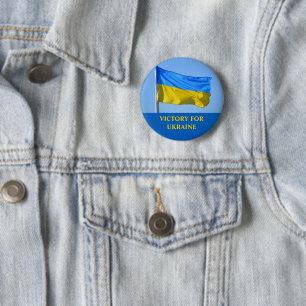 Flagga Victory for Ukraina Stanna stark Knapp