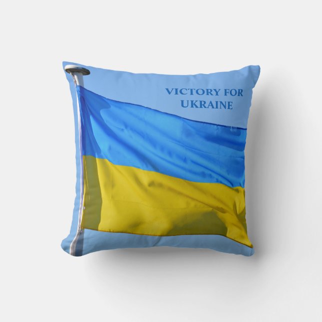Flagga Victory for Ukraina Stanna stark Kudde (Framsida)