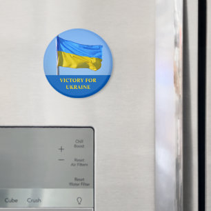 Flagga Victory for Ukraina Stanna stark Magnet