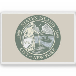 Flagga vid Staten Island Klistermärken
