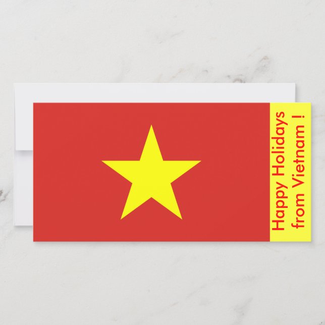 Flagga Vietnam, Glad helg från Vietnam Julkort (Framsida)