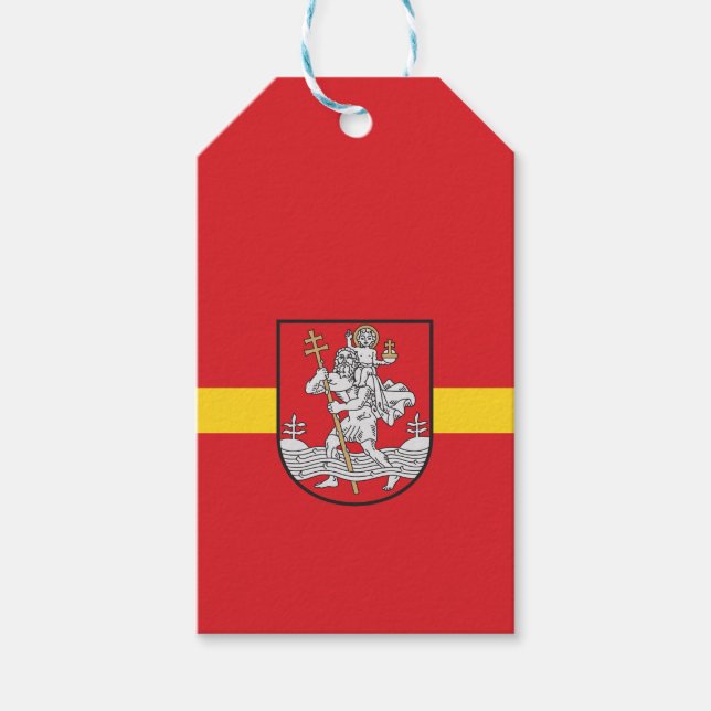 Flagga Vilnius, Litauen Gift Märkres Presentetikett (Framsidan)