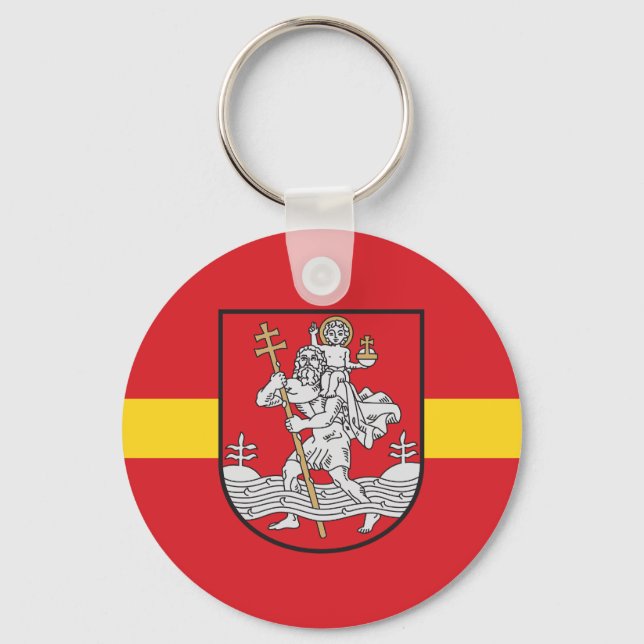 Flagga Vilnius, Litauen Keychain Nyckelring (Framsida)
