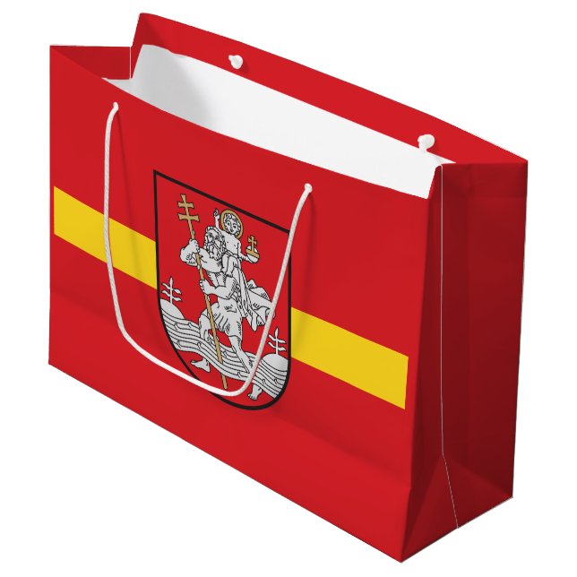 Flagga Vilnius, Litauen Large Gift Bag (Framsidan Vinklad)