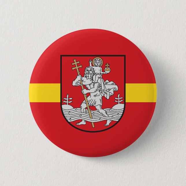 Flagga Vilnius, Litauen Pinback Button Knapp (Framsida)